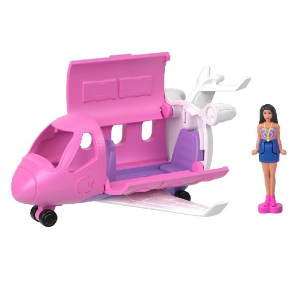 Mini Land DreamHouse & 3-Vehicle Playset with 4 1.5-inch Dolls, Furniture & Accessories