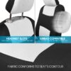 PolyPro Car Seat Covers Full Set in Charcoal on Black – Front and Rear Split Bench for Cars, Easy to Install Cover Set, Accessories Auto Trucks Van SUV