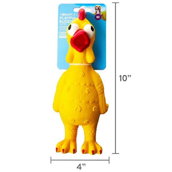 (3 pack)  Life Playful Buddy Tie Dye Chicken Dog Toy, Chew Level 2, with Squeaker.