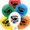 PMU Graduation Balloons 11 Inch PartyTex Premium Emerald Green with All-Over Print White Grad Caps-Confetti and Streamers Pkg/100