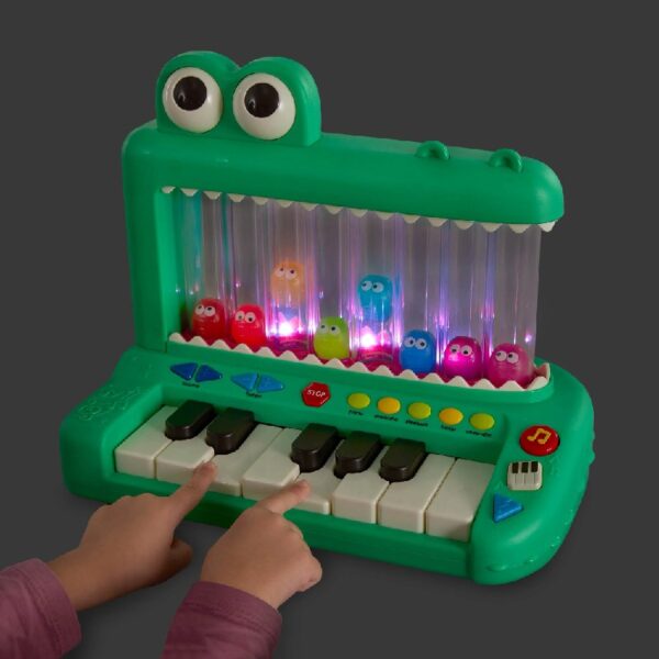 Croco Pop Piano Toy Keyboard with Songs Sounds Lights, Baby and Toddler Toys