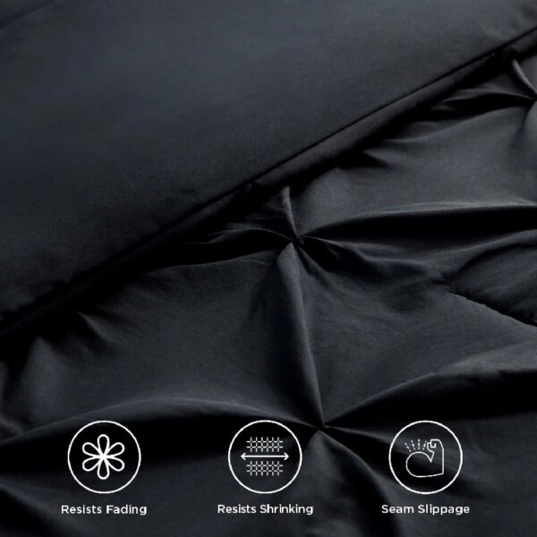 Dorm Bedding Twin Comforter Set - 5 Pieces Pintuck Bed in A Bag with Comforters, Sheets, Pillowcases & Shams