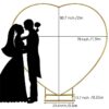 Heart Shape Wedding Arches for Ceremony,6.7ft Gold Arch Backdrop Stand,Metal Heart Shape Balloon Arch Frame with Base for Wedding Birthday Party Decor