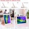 Keyboard Case for iPad 9th/8th/7th Gen 10.2 inch, iPad Air 3rd, Pro 10.5 - Colorful Backlite Keyboard, 360 Rotatable Detachable Magnetic Protective Cover, Pencil Holder, Auto Sleep/Wake