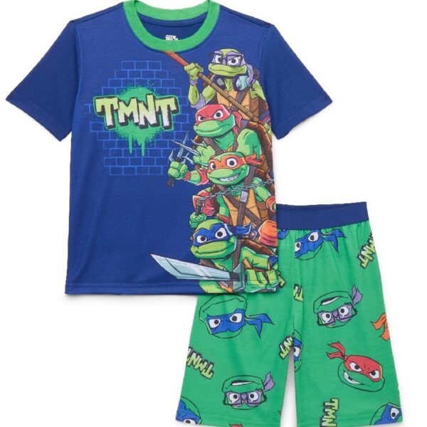 Teenage Mutant Ninja Turtles Boys Graphic Print Tee and Shorts Sleep Set, 2-Piece, Sizes 4-12