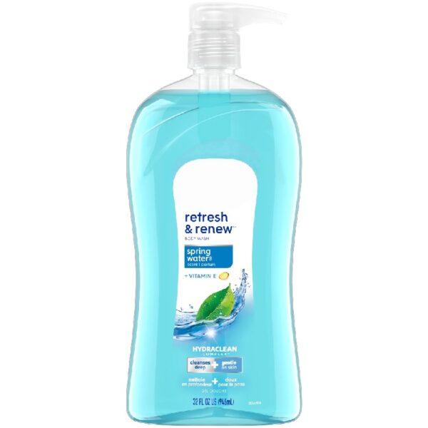 (4 pack) Body Wash, Refresh & Renew Spring Water, 32 fl oz