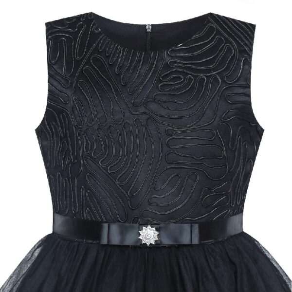 Flower Girls Dress Blue Belted Wedding Party Bridesmaid 12