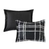 7 Piece Reversible Bed in a Bag Comforter Set with Sheets, Black, Queen