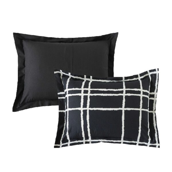 7 Piece Reversible Bed in a Bag Comforter Set with Sheets, Black, Queen
