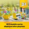 Creator 3 in 1 Flowers in Watering Can Building Toy Set - Fun, Creative Activity for Kids, Girls and Boys, Ages 8+ - Building Options for Rain Boots or Birds - Cute Birthday Gift Idea - 31149