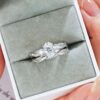 1 Carat Wedding Ring Sets Infinity Band Princess Sterling Silver Rings for Women CZ Size 7