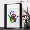 Lolynie Family Handprint Kit,Diy Craft Keepsake,Hand Print Photo Frame,Family Gifts For New Mom,New Baby,New Parents,Grandparents,Mother'S Day,Father'S Day,Adoption Day,Anniversary,1 Set