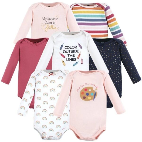 Cotton Long-Sleeve Bodysuits, 7-Pack, Preemie-24 Months