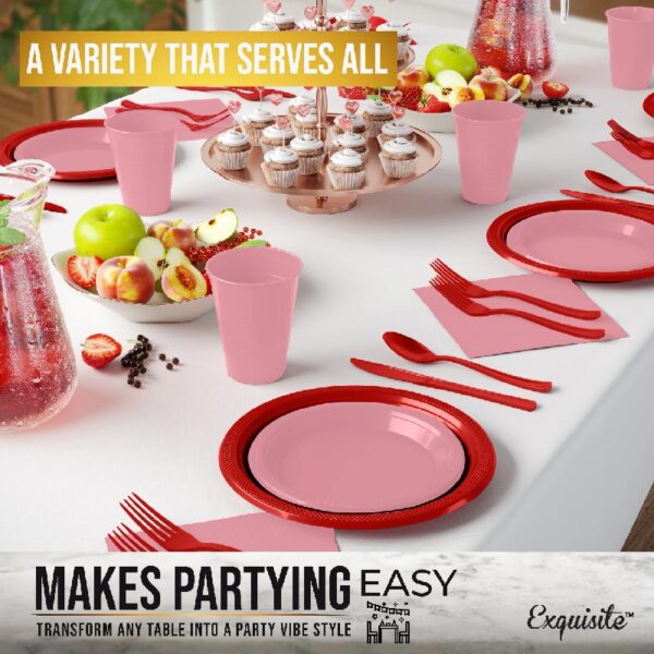 Exquisite 350 Piece Easter Plastic Disposable Party Plates & Dinnerware Combo Set