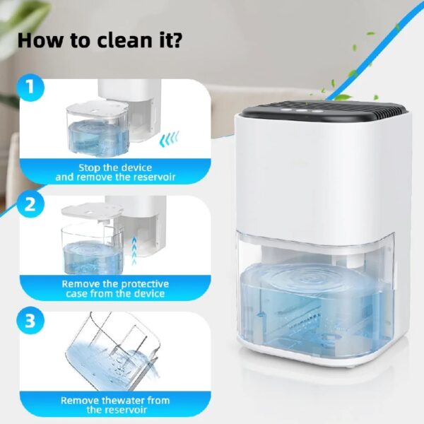 2000ml Portable Dehumidifier, Auto Defrost, Ultra Quiet for Home Large Room Bathroom Garage,Auto Power Off,LED Indicator,clearance sales,White