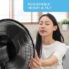 Oscillating Fan, Adjustable-Height Pedestal Fan with Wide Area Oscillation, 16”