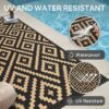 Outdoor Rugs Waterproof Plastic Straw Mat 6'x9' Reversible for RV Patio Deck Beach Black & Brown