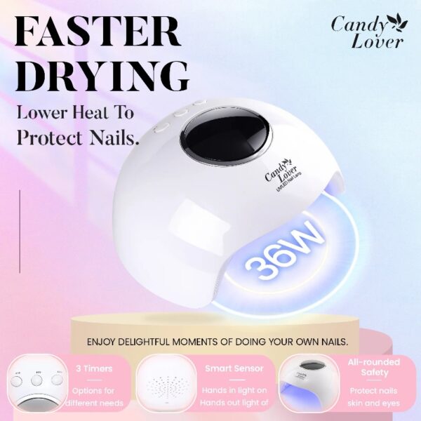 Candy Lover Gel Nail Polish Kit with UV LED Lamp, 12 Colors Cute Lady Gel Polish Starter Kit, All-in-One Quick Dry Soak Off Nail Gel Manicure Kit with DIY Tools Valentine Gift for Women