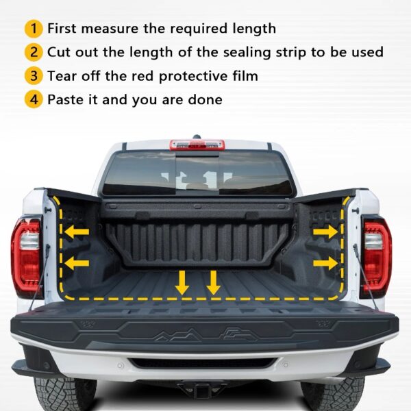 26.25Ft Trunk Bed Rubber Tailgate Seal, Camper Shell Seal Strip Compatible with Pickups, Truck, Automotive.