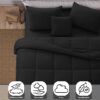 Lux Decor Collection 5 Piece Queen Down Alternative Comforter Set, Washable Duvet Bedding Set - Quatrefoil Navy