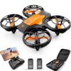 V8c Drone with 720P HD Camera for Adults and Children FPV Real-Time Video, 2 Modular Batteries and Storage Bag, Orange