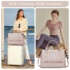 7c531f628e5644629efcb32d0176af16 Weekender Bags for Women, Travel Duffel Bags with Shoe Compartment,Personal Item Travel Bag for Airlines, Carry on Overnight Tote Bag for women,Beige&Brown