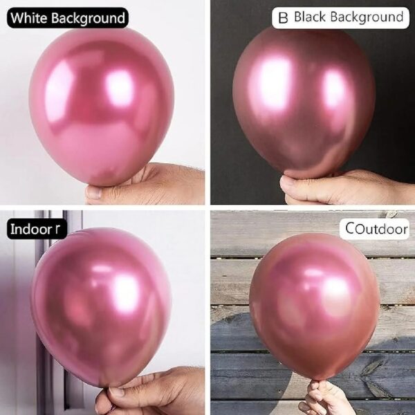PartyWoo Metallic Dark Pink Balloons, 100 pcs Metallic Pink Balloons Different Sizes Pack of 18 Inch 12 Inch 10 Inch 5 Inch for Balloon Garland or Arch as Birthday Decorations, Party Decorations