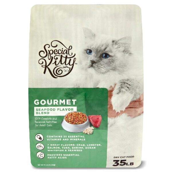 Special Kitty Gourmet Formula Seafood Blend Flavor Dry Cat Food, 35 lb Bag
