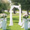 Garfans 7.9FT Wedding Arch  for Birthday Decoration Round Backdrop Stand Circle Balloon Arch Frame Halloween Christmas Parties Garland Stand White