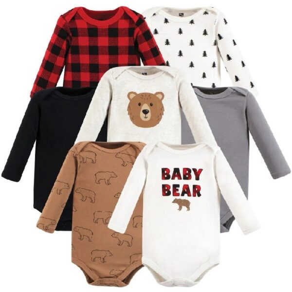 Cotton Long-Sleeve Bodysuits, 7-Pack, Preemie-24 Months