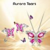 Purple Butterfly Jewelry Amethyst February Birthstone Jewelry Set Fine Necklace/Earrings 925 Sterling Silver Women Birthday Mother's Day Gifts