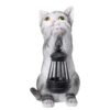 Cat Statue Garden Decor with LED Lantern for Outside -Resin patio Art Gift for lover,Cat Statues for Garden,Patio,Yard Decoration