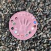 DIY Stepping Stone Kit with Color Pigment, Handprint Stepping Stone, Mother's Day Gift, Footprint Stepping Stone (8 Inch, Red)