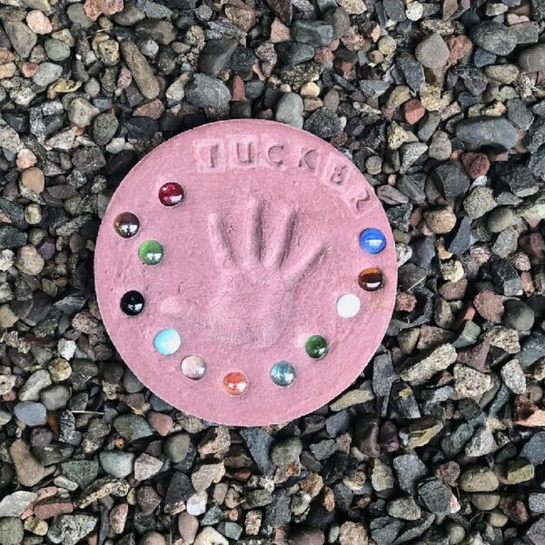 DIY Stepping Stone Kit with Color Pigment, Handprint Stepping Stone, Mother's Day Gift, Footprint Stepping Stone (8 Inch, Red)