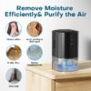 33Oz Dehumidifier Small Dehumidifiers for Room 280sq.ft with Auto-off, 7 Colors LED Light