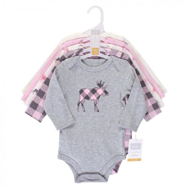 Cotton Long-Sleeve Bodysuits, 5-Pack, Newborn- 24 Months