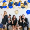 20th Year Class Reunion Party Decoration,Blue and Gold Balloon Arch,Blue and Gold 50th Anniversary Class Reunion Theme Backdrop Balloon Garland Kit