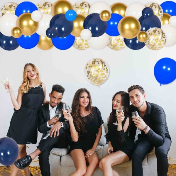 20th Year Class Reunion Party Decoration,Blue and Gold Balloon Arch,Blue and Gold 50th Anniversary Class Reunion Theme Backdrop Balloon Garland Kit