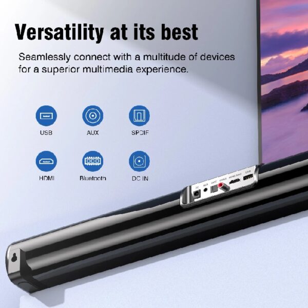 S20L Sound Bars for TV, 3D Surround Sound System TV Sound Bar, 2.1 ch Home Theater Audio with Built-in Subwoofer,50W TV Speakers | HDMI ARC, Bluetooth, Optical, RCA, USB & AUX Wall Mountable