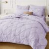 Dorm Bedding Twin Comforter Set - 5 Pieces Pintuck Bed in A Bag with Comforters, Sheets, Pillowcases & Shams
