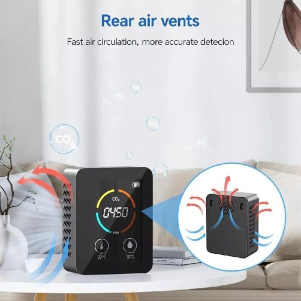 3-in-1 Air Quality Monitor Temp Moisture 400-5000PPM Carbon Dioxide Detector