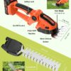 Cordless Hedge Trimmer, 3 in 1 Handheld Electric Grass Trimmer , Trimmer for Bush,Tree, Garden, Patio and Lawn