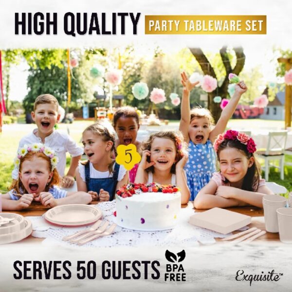 Exquisite 350 Piece Easter Plastic Disposable Party Plates & Dinnerware Combo Set