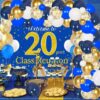 20th Year Class Reunion Party Decoration,Blue and Gold Balloon Arch,Blue and Gold 50th Anniversary Class Reunion Theme Backdrop Balloon Garland Kit