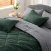 Light Purple Queen Comforter Set - 7 Pieces Reversible Queen Bed in a Bag, Queen Bed Set Light Purple and Grey with Comforters, Sheets, Pillowcases & Shams