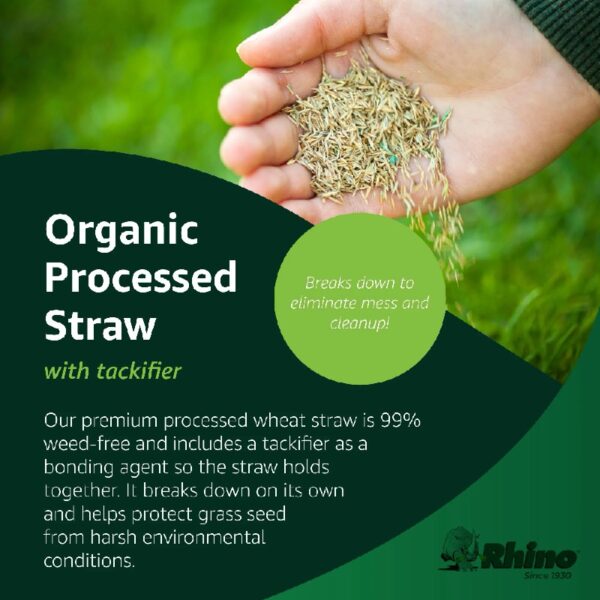Rhino Seed EZ Straw 2.5 Cu Ft Seeding Mulch Bale with Tack, 500 Sq Ft