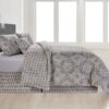 Lux Decor Collection 5 Piece Queen Down Alternative Comforter Set, Washable Duvet Bedding Set - Quatrefoil Navy