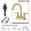Bathroom Faucets 4 Inch Matte Black Bathroom Sink Faucet, Stainless Steel Lead-Free 2-Handle Centerset Faucet with Pop-up Drain and 2 Supply Hoses Fits 2 or 3-hole Sink