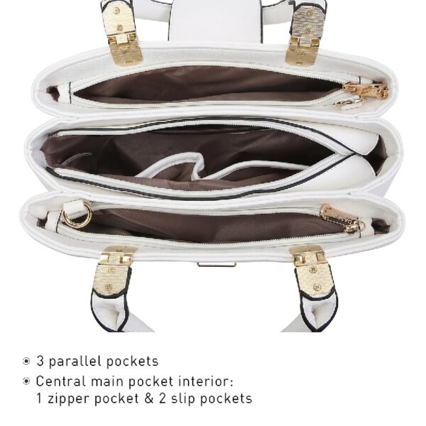 Women Satchel Handbags Top Handle Purse Medium Tote Bag Vegan Leather Shoulder Bag