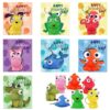 Joyfy 28 Packs Valentines Cards with Popping Eyes Animal Keychain for Kids, Fidget Valentines Toys for Kids School Class Exchange Cards